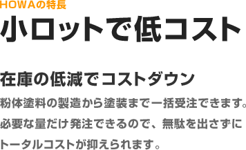 小ロットで低コスト