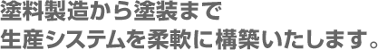 塗料製造から塗装まで生産システムを柔軟に構築いたします。